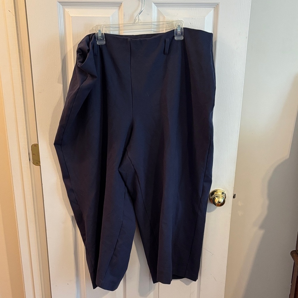 New York & Company Navy Cropped Wide Leg Pants